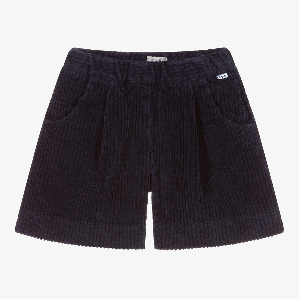 Il Gufo-Blue Cotton Corduroy Shorts | Childrensalon Outlet