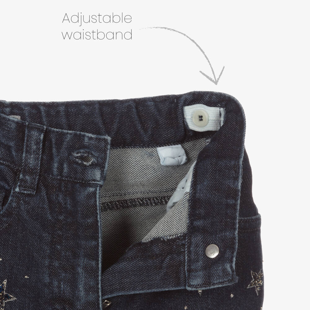 Blue jeans with stars on them sales
