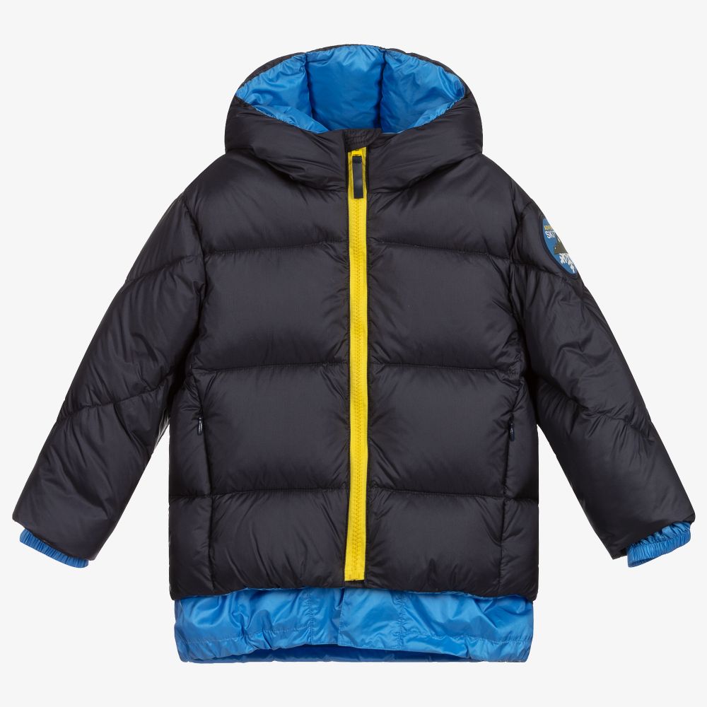 Il Gufo - Blue Down Padded Puffer Coat | Childrensalon