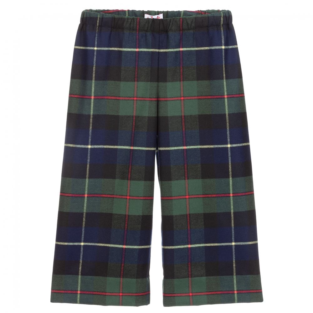 Il Gufo - Blue & Green Tartan Culottes | Childrensalon