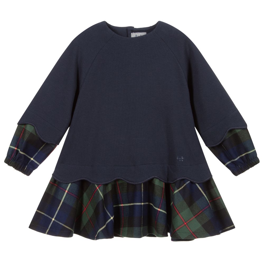 Il Gufo - Robe bleue et verte à carreaux écossais | Childrensalon
