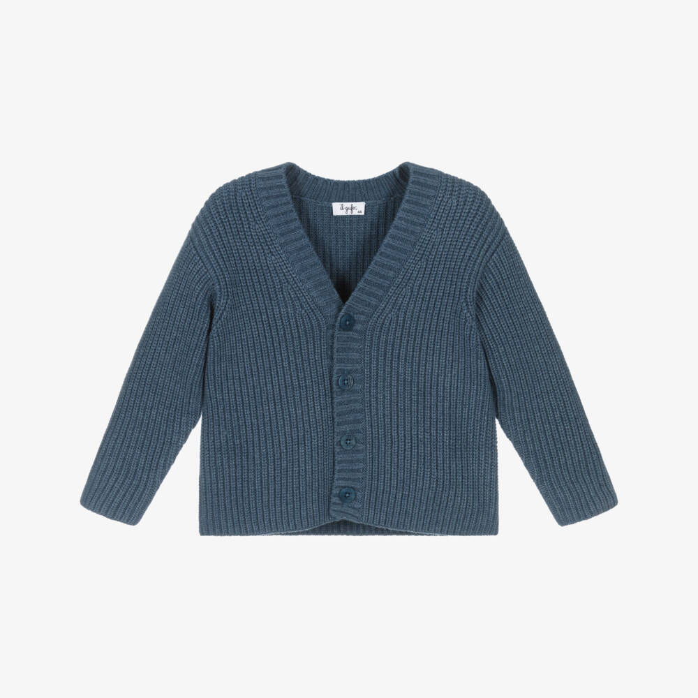 Il Gufo-Blue Knit Cardigan | Childrensalon Outlet