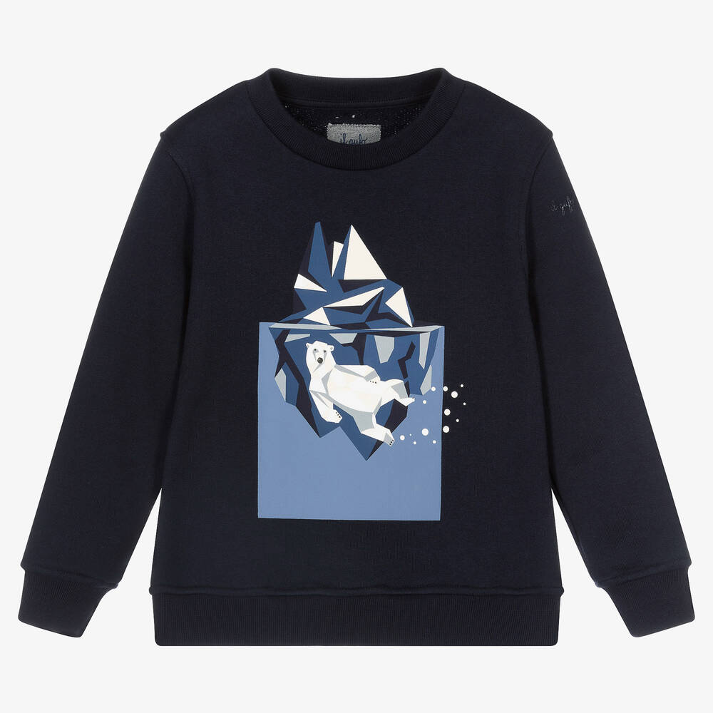 Il Gufo - Sweat bleu Ours polaire | Childrensalon