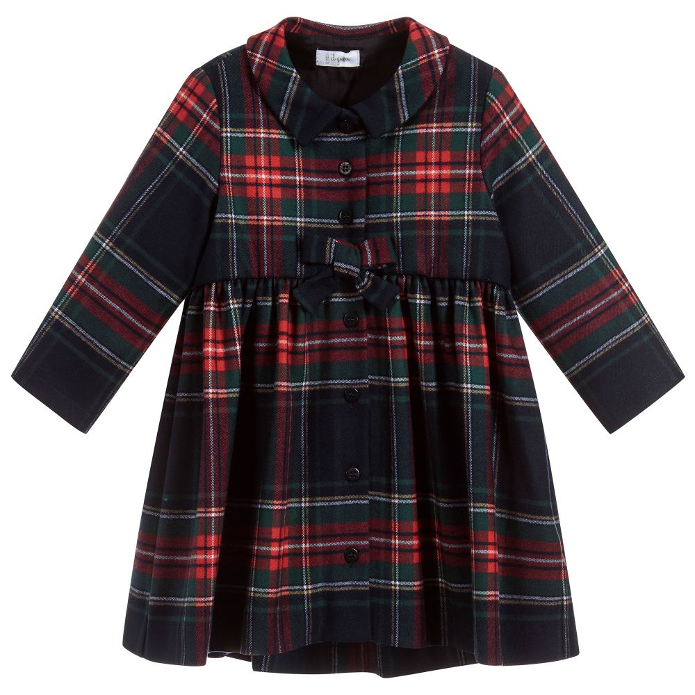 Il Gufo-Blue & Red Tartan Dress | Childrensalon Outlet