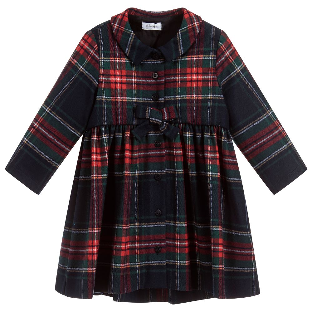 Il Gufo - Blue & Red Tartan Dress | Childrensalon