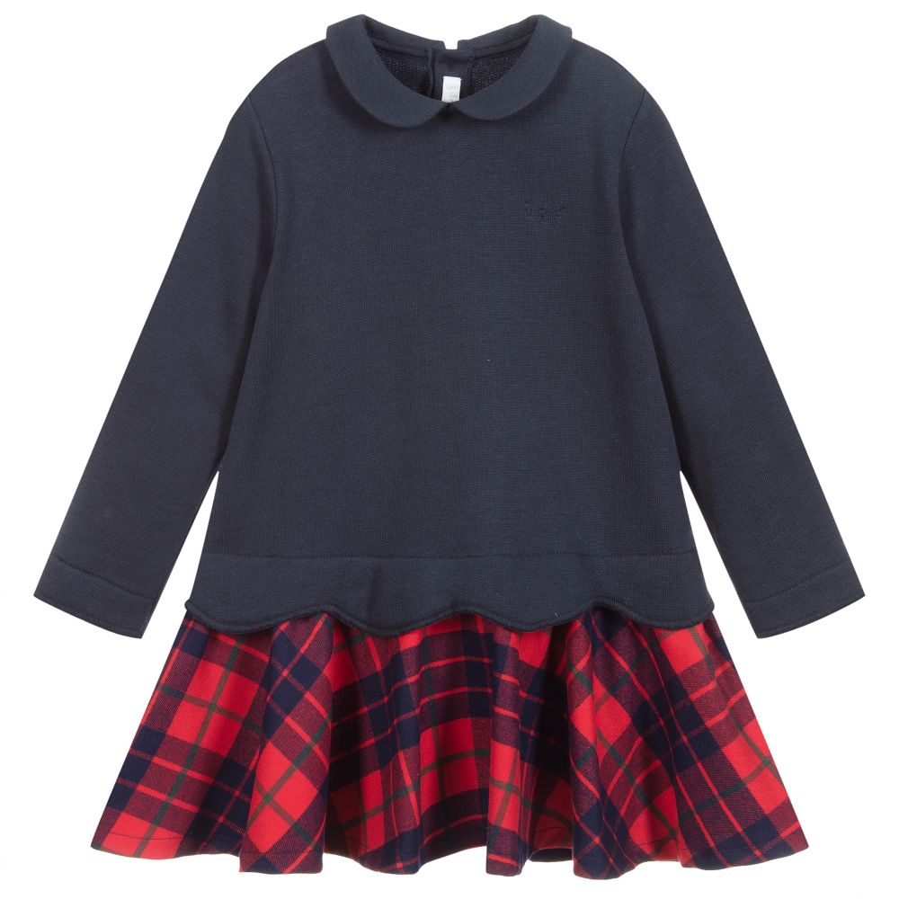 Il Gufo - Blue & Red Tartan Dress | Childrensalon