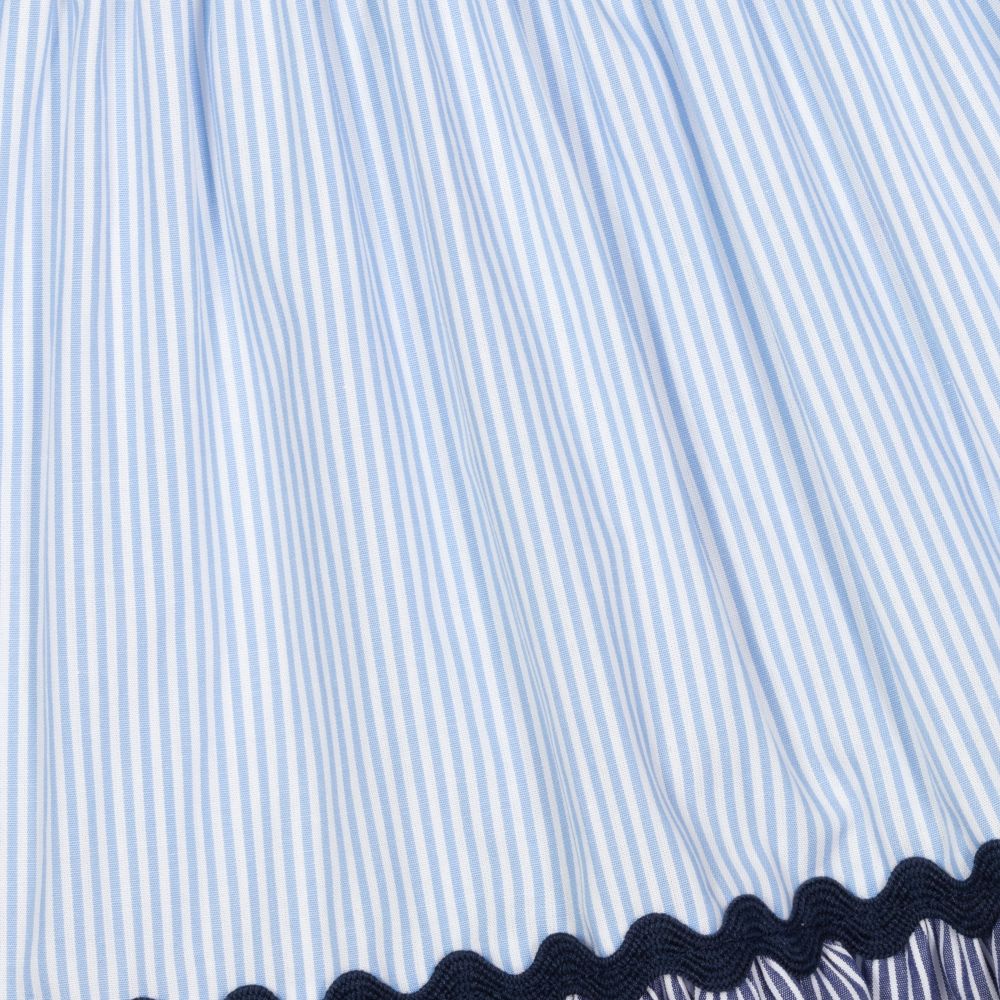 Il Gufo-Blue Striped Cotton Dress | Childrensalon Outlet