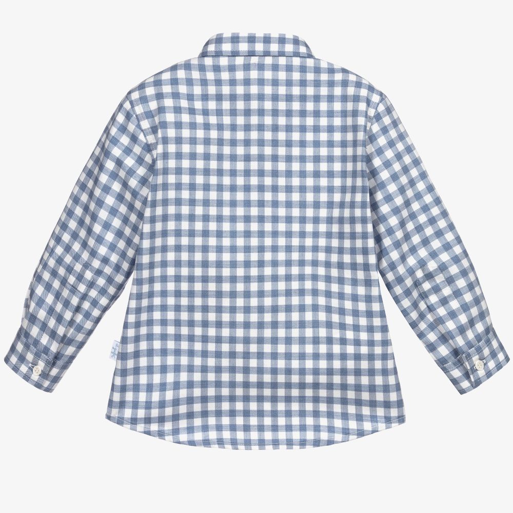 Il Gufo-Бело-голубая рубашка в клетку | Childrensalon Outlet