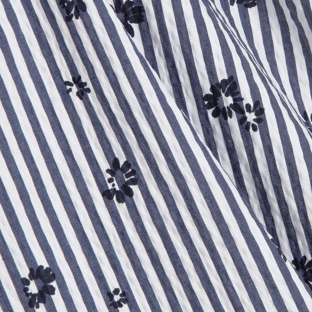 Il Gufo-Blue & White Seersucker Dress | Childrensalon Outlet