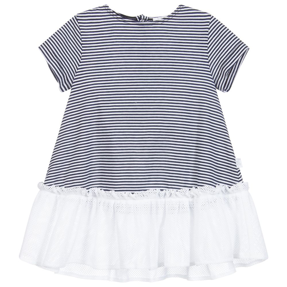 Il Gufo - Blue & White Striped Dress | Childrensalon