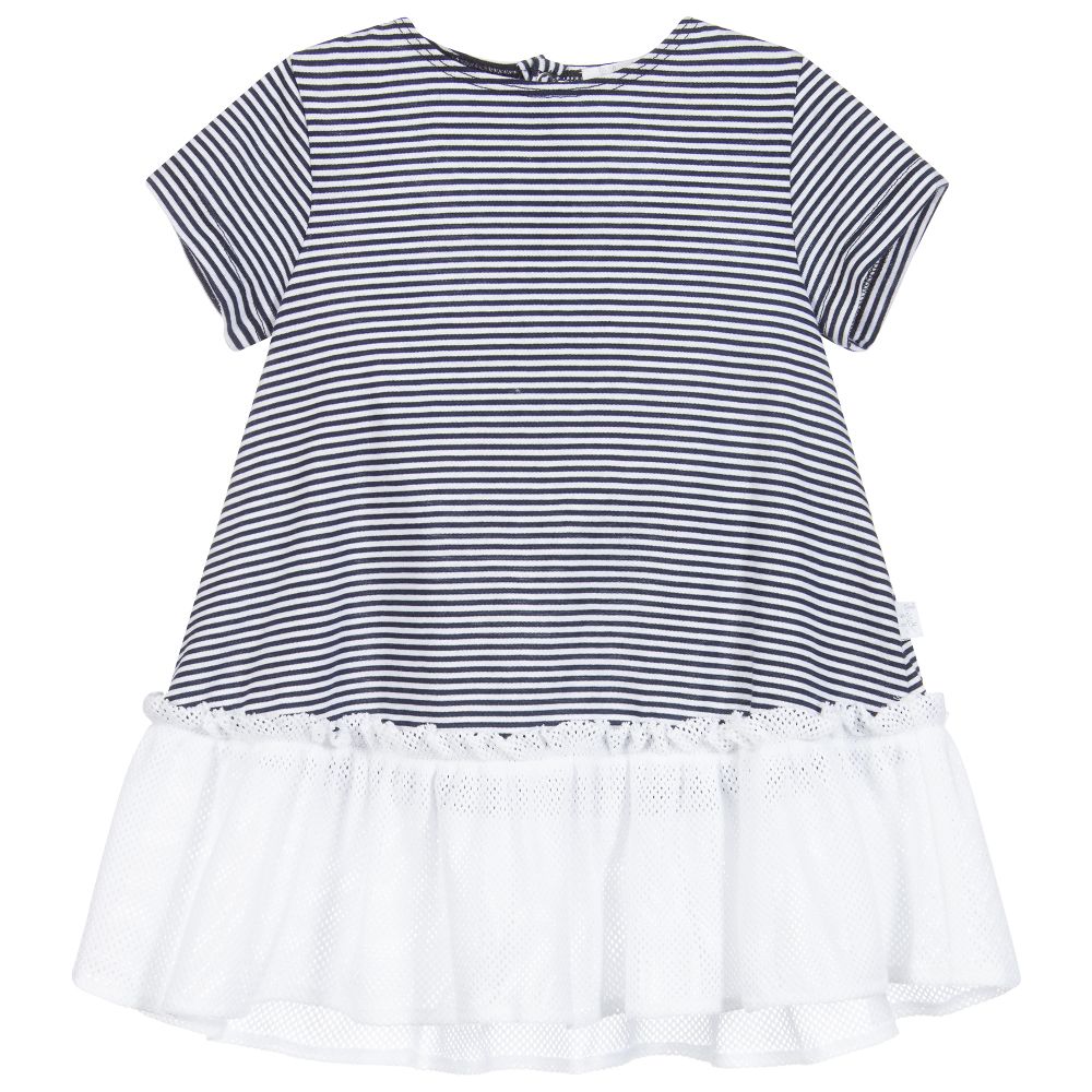 Il Gufo-Белое платье в голубую полоску | Childrensalon Outlet