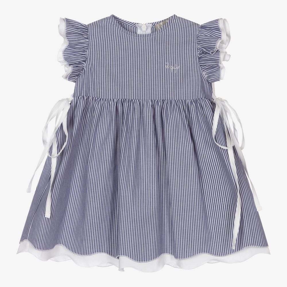 Blue and white hot sale striped baby dress