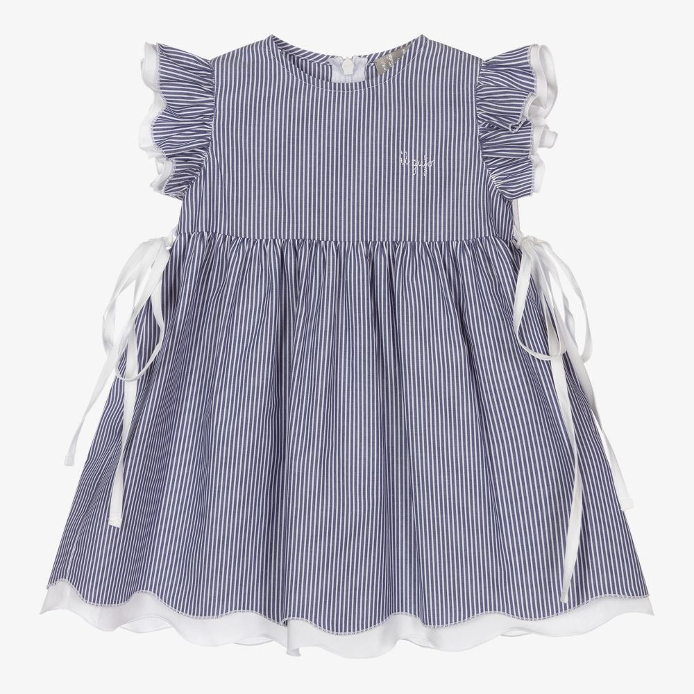 Il Gufo - Robe rayée bleue et blanche | Childrensalon