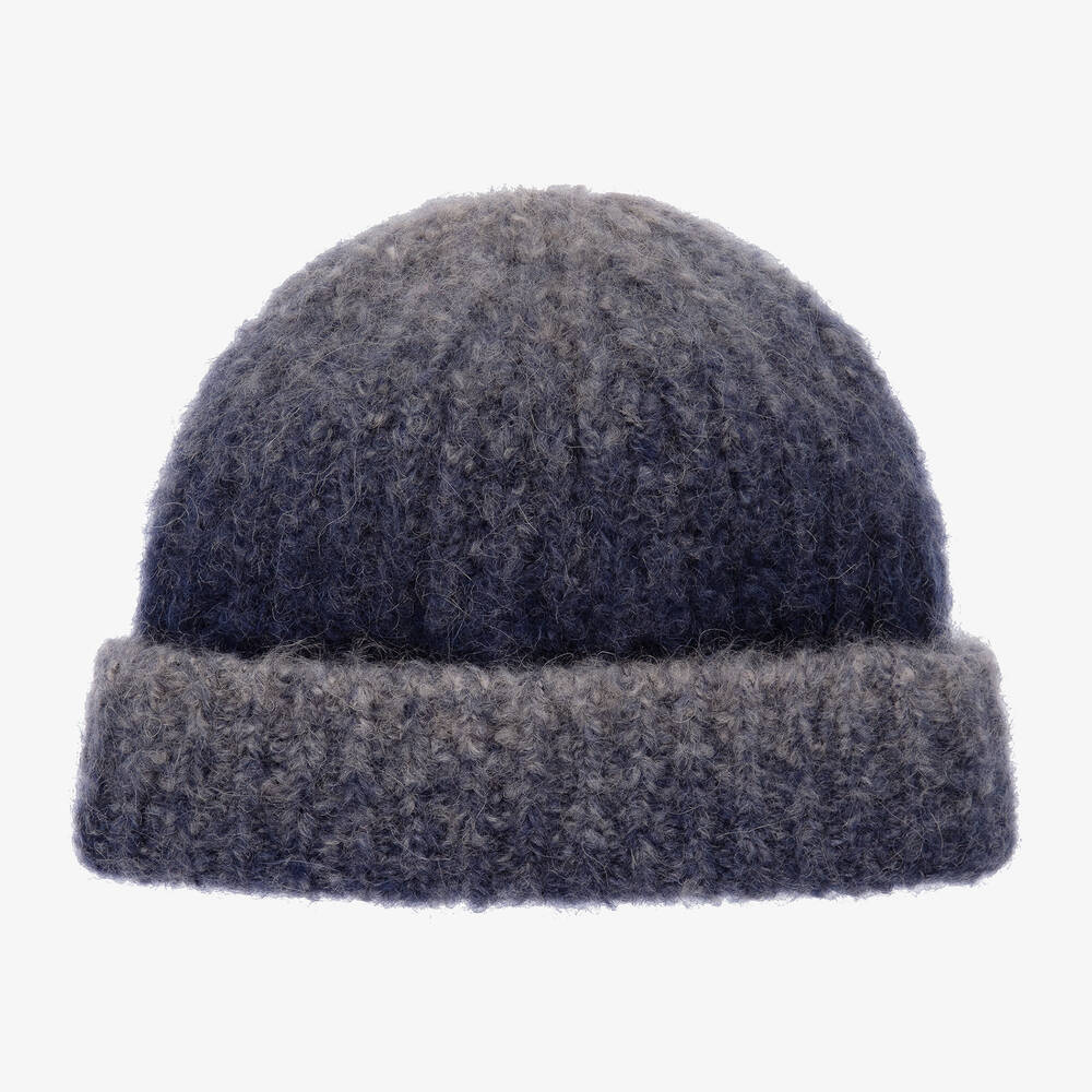 Il Gufo-Blue Wool Knitted Hat | Childrensalon Outlet