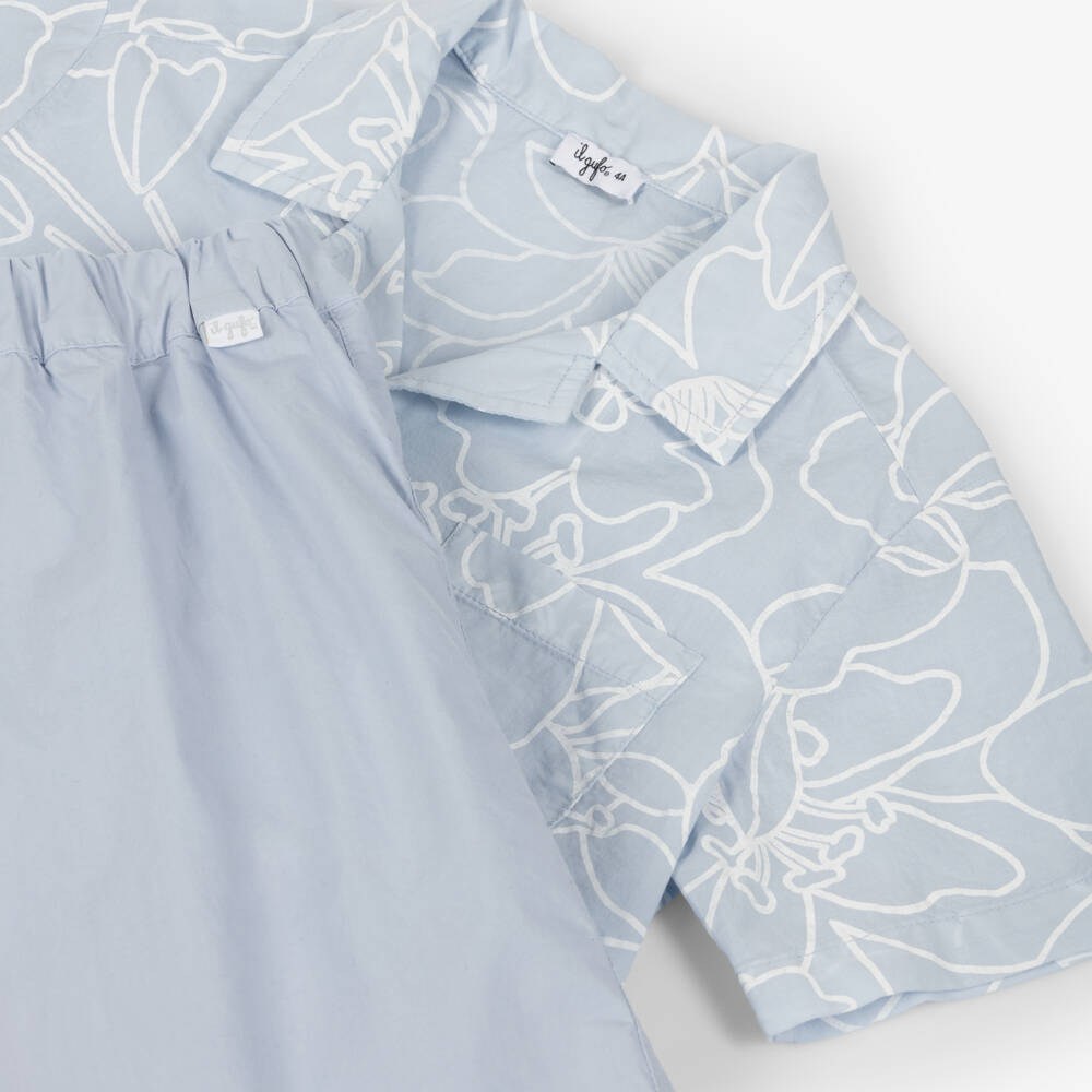 Il Gufo-Boys Azure Floral Ensemble | Childrensalon Outlet