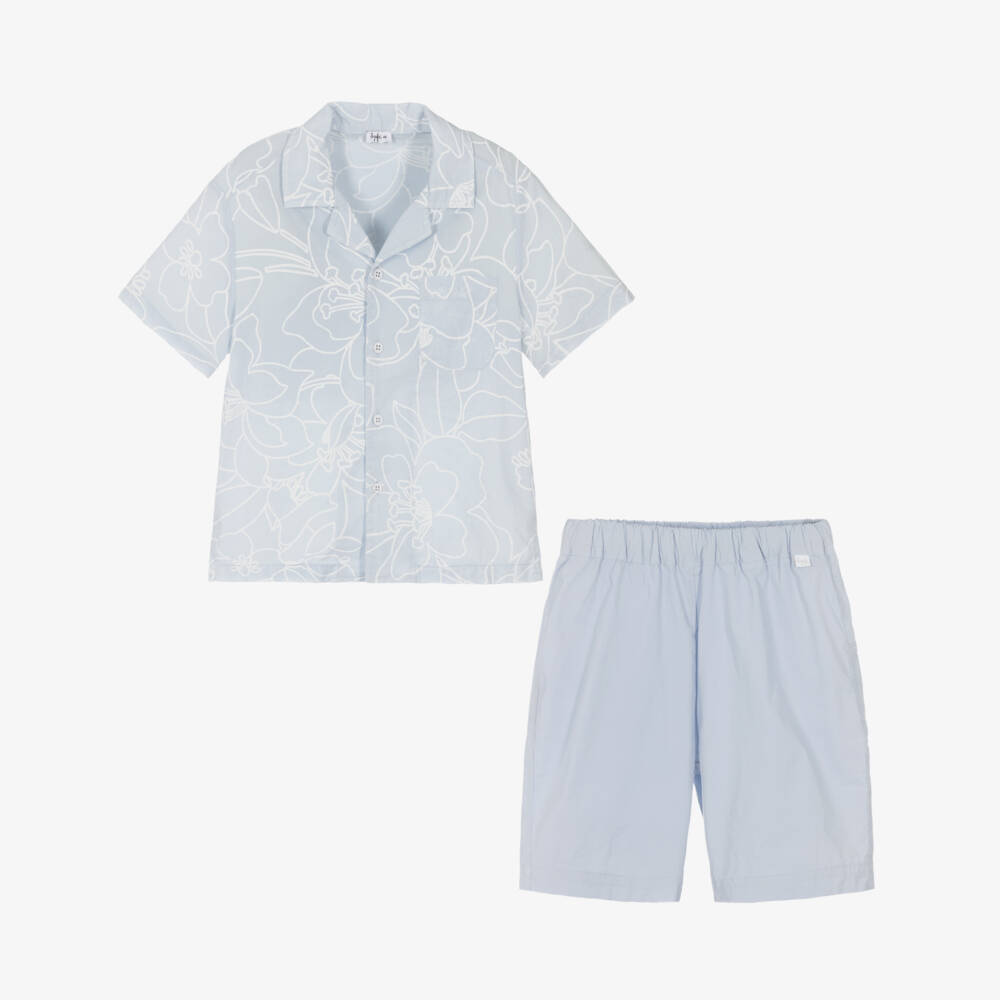 Il Gufo-Boys Azure Floral Ensemble | Childrensalon Outlet