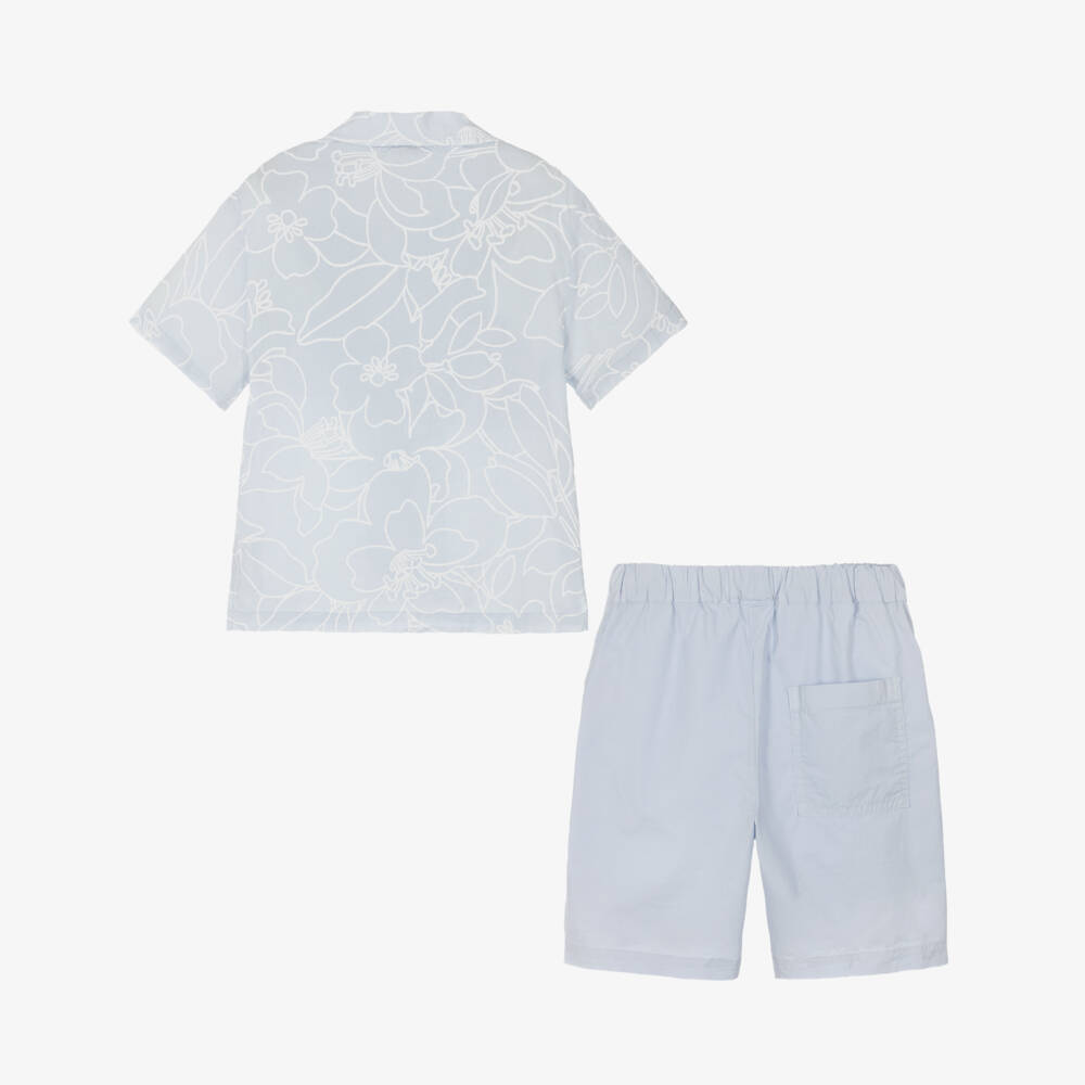 Il Gufo-Boys Azure Floral Ensemble | Childrensalon Outlet