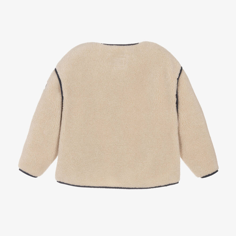 Il Gufo-Boys Beige and Navy Fleece Jacket | Childrensalon Outlet