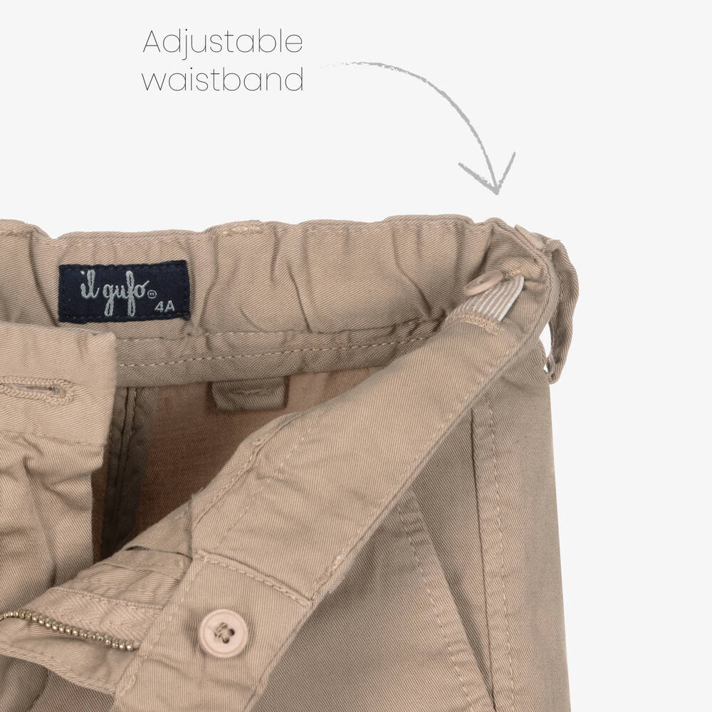 Il Gufo-Бежевые хлопковые шорты-бермуды | Childrensalon Outlet