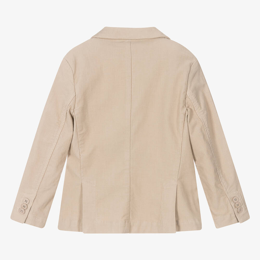 Il Gufo-Boys Beige Cotton Blazer | Childrensalon Outlet