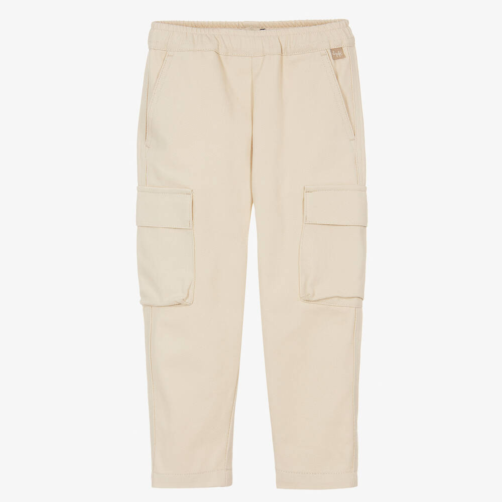 Il Gufo-Boys Beige Cotton Cargo Trousers | Childrensalon Outlet
