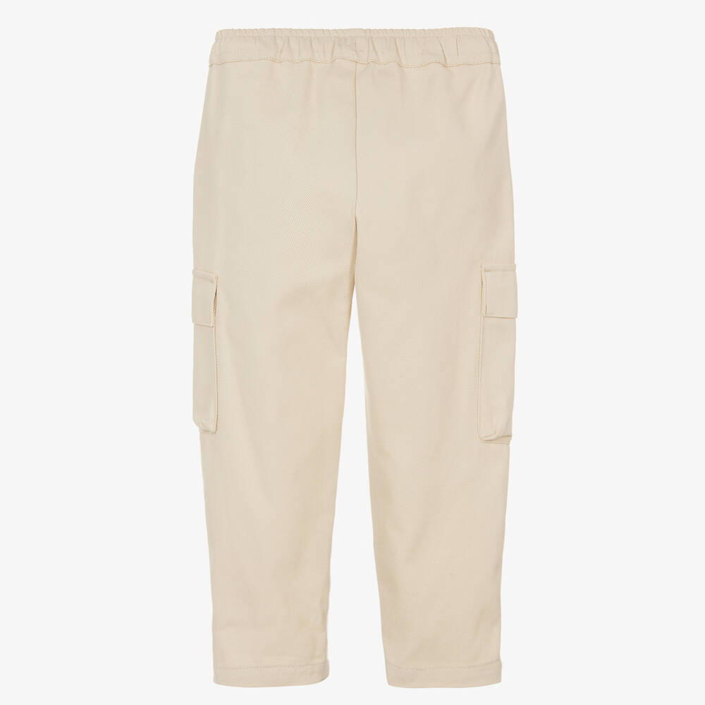 Il Gufo-Boys Beige Cotton Cargo Trousers | Childrensalon Outlet