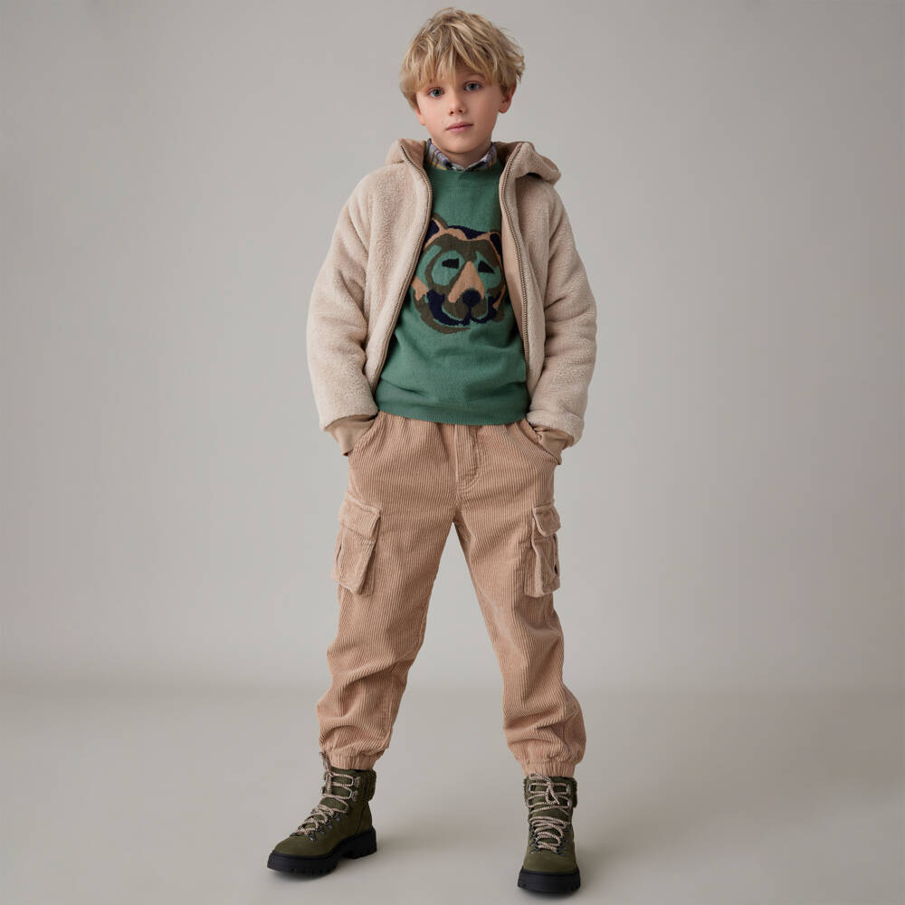 Il Gufo-Boys Beige Cotton Corduroy Trousers | Childrensalon Outlet