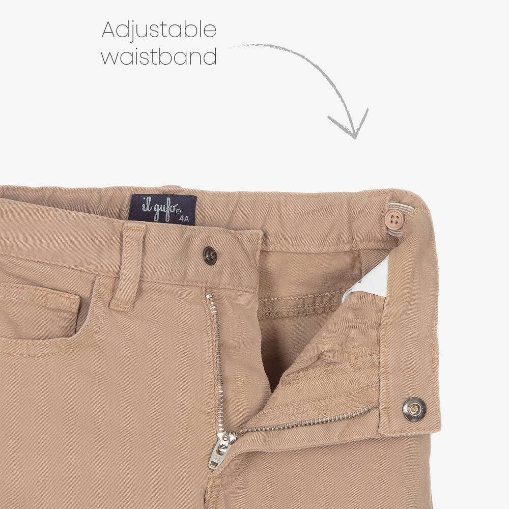 Il Gufo-Boys Beige Cotton Jeans | Childrensalon Outlet