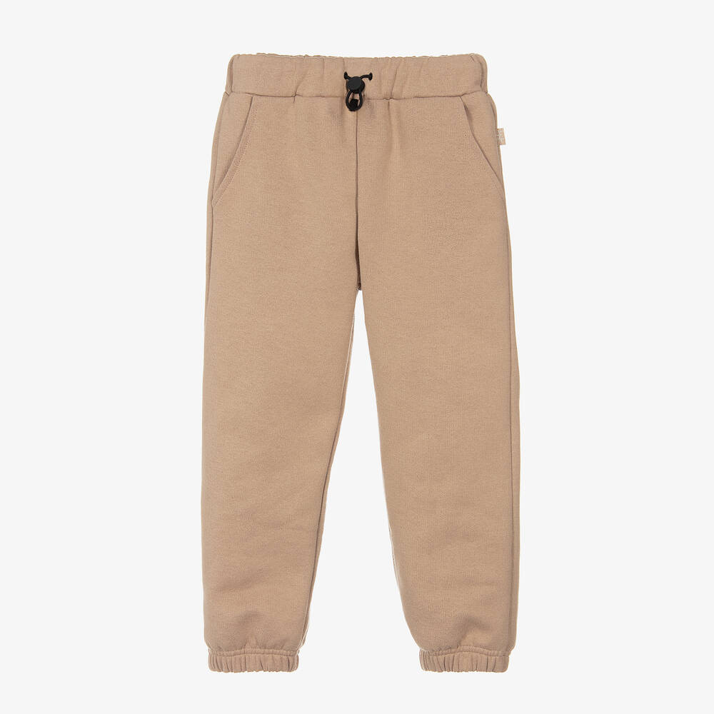 Il Gufo - Boys Beige Cotton Jersey Joggers | Childrensalon