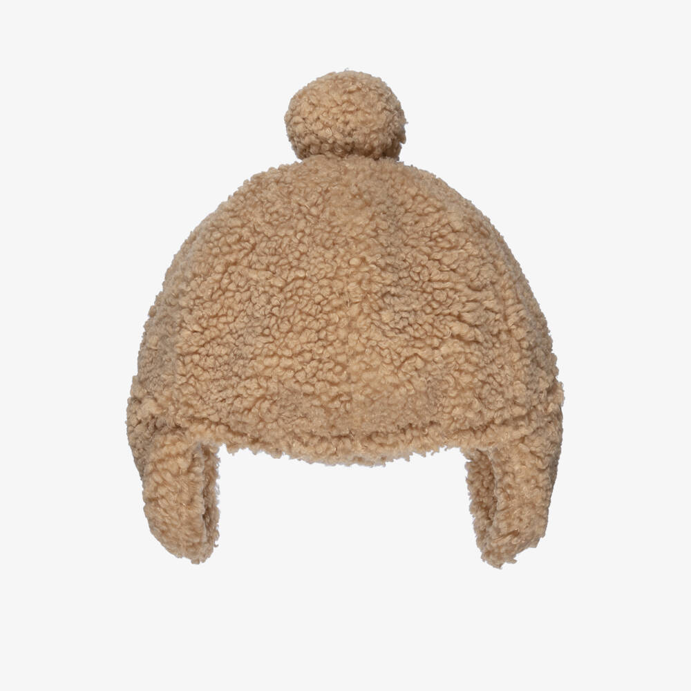 Il Gufo-Boys Beige Fleece Pom-Pom Hat | Childrensalon Outlet