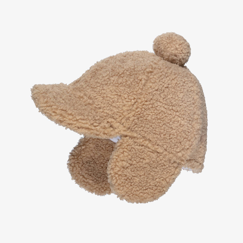 Il Gufo-Boys Beige Fleece Pom-Pom Hat | Childrensalon Outlet