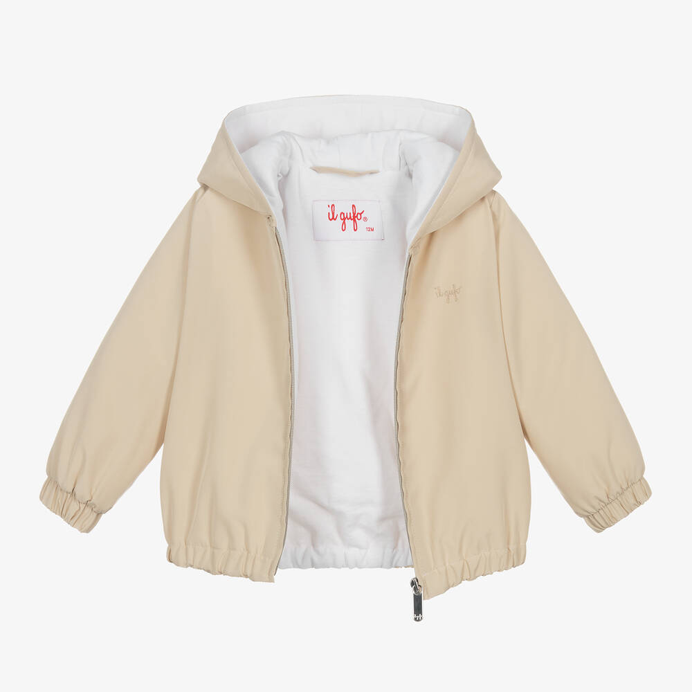 Il Gufo-Boys Beige Hooded Jacket | Childrensalon Outlet