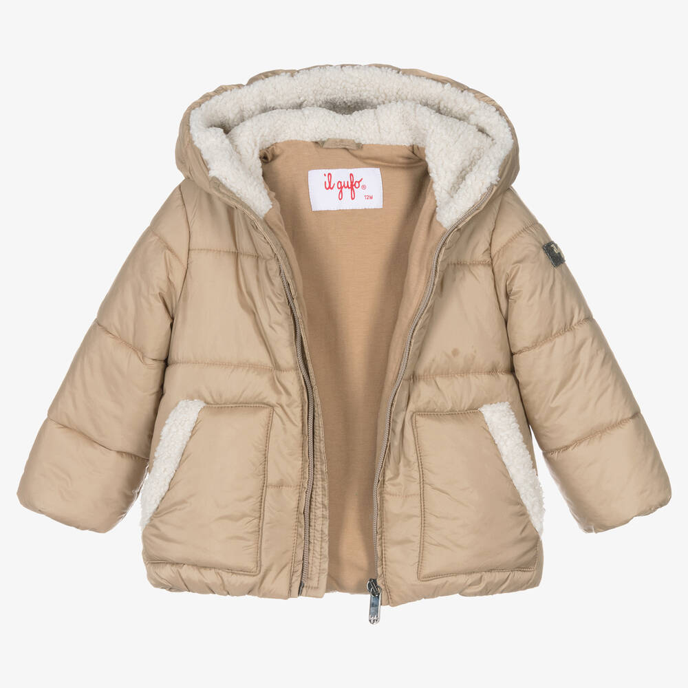 Il Gufo-Бежевый пуховик с капюшоном | Childrensalon Outlet