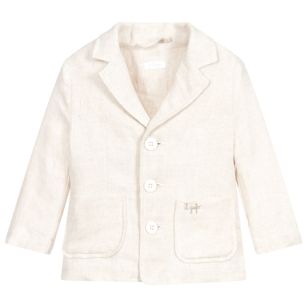 Il Gufo - Boys Beige Linen Jacket | Childrensalon