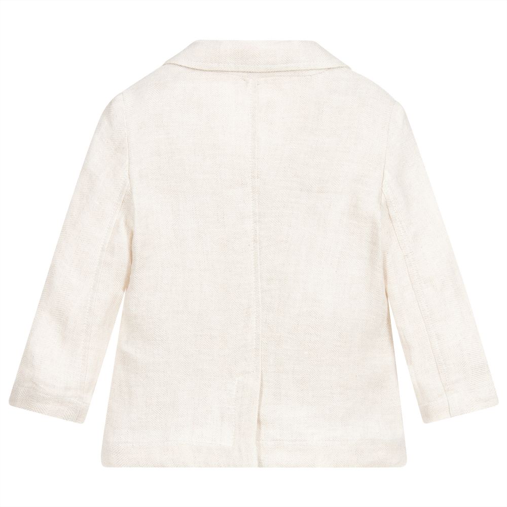 Il Gufo-Boys Beige Linen Jacket | Childrensalon Outlet