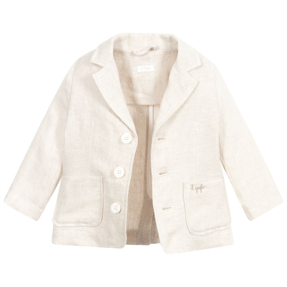Il Gufo-Boys Beige Linen Jacket | Childrensalon Outlet