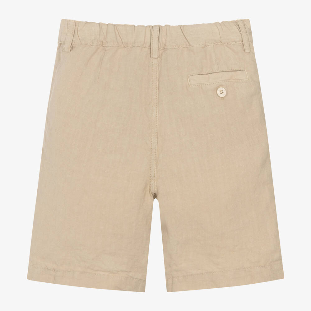 Il Gufo-Boys Beige Linen Shorts | Childrensalon Outlet