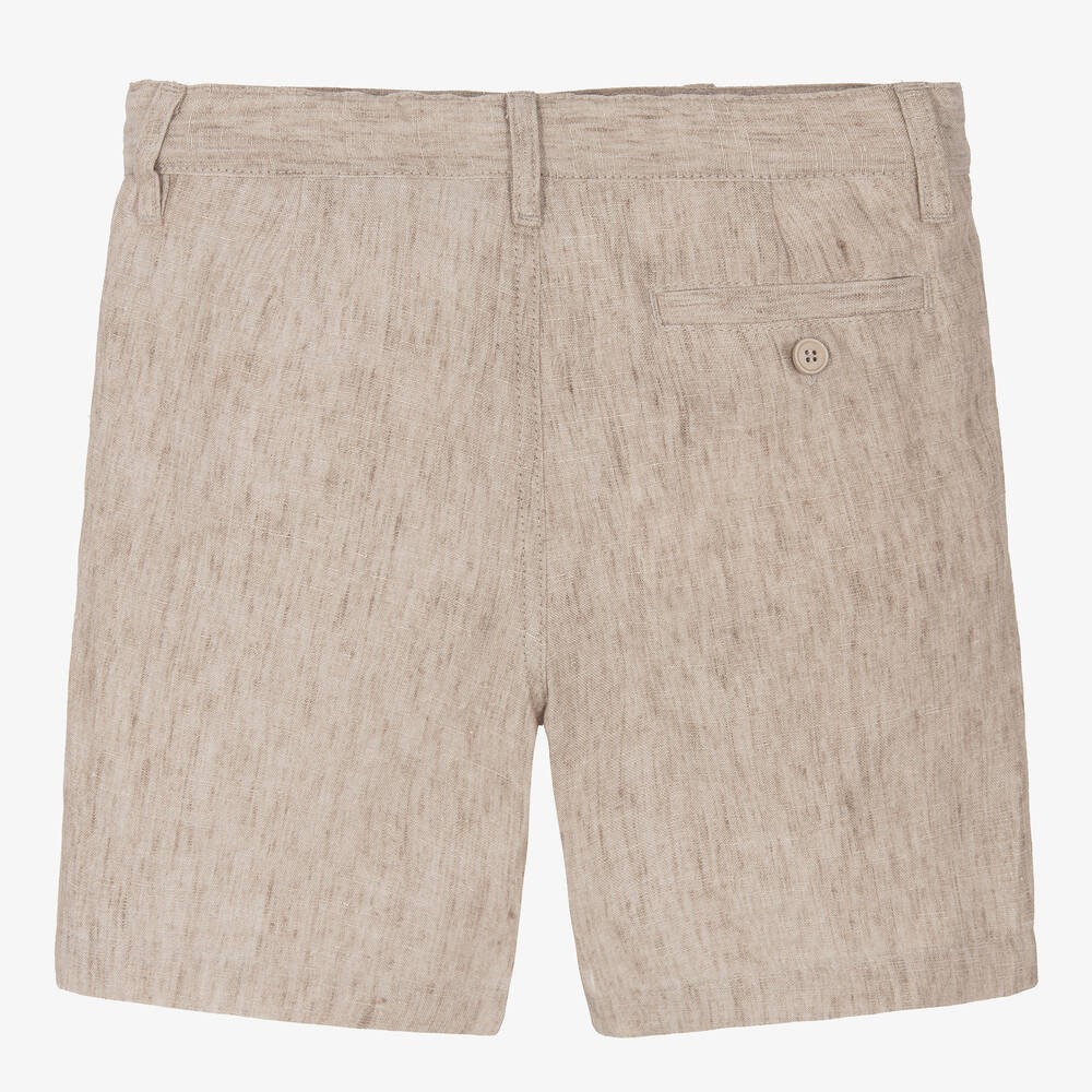 Il Gufo-Boys Beige Linen Shorts | Childrensalon Outlet