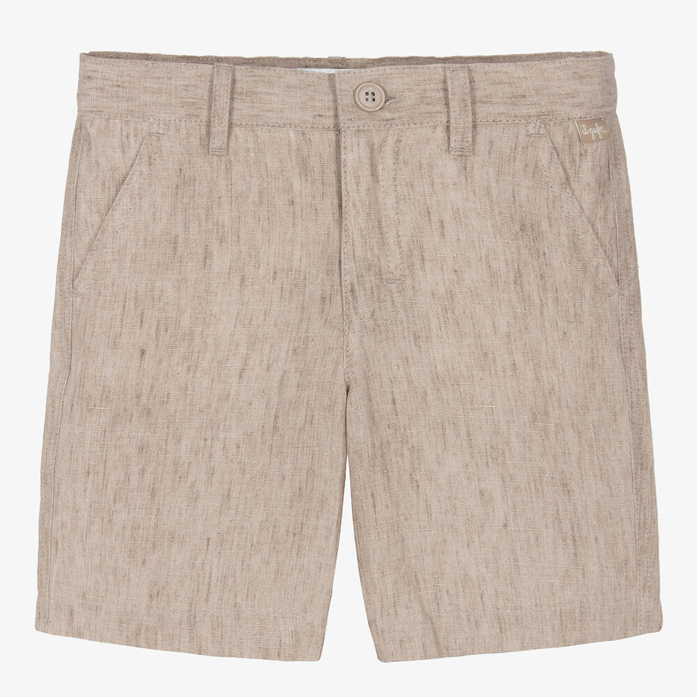 Il Gufo-Boys Beige Linen Shorts | Childrensalon Outlet