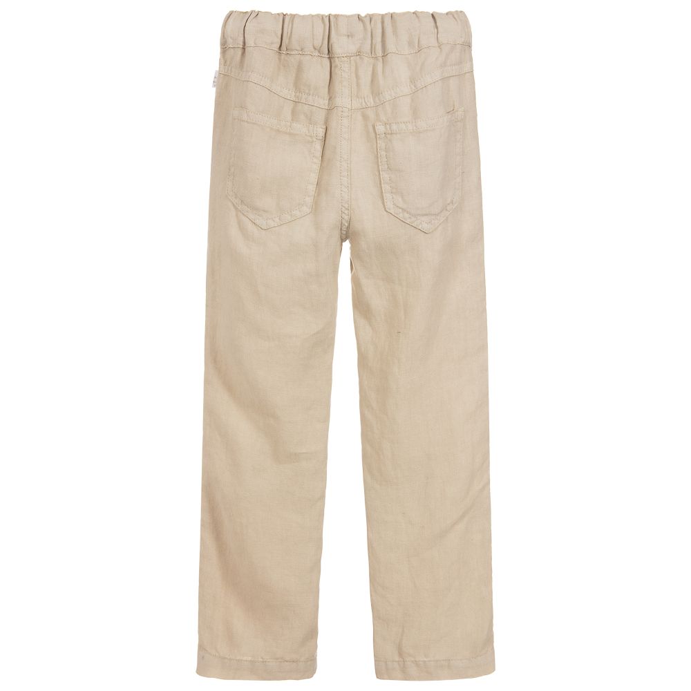Il Gufo Boys Beige Linen Trousers Childrensalon Outlet