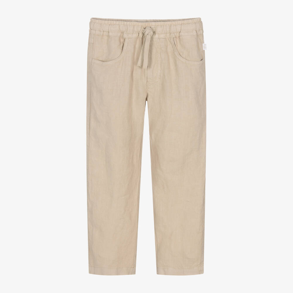 Il Gufo-Boys Beige Linen Trousers | Childrensalon Outlet