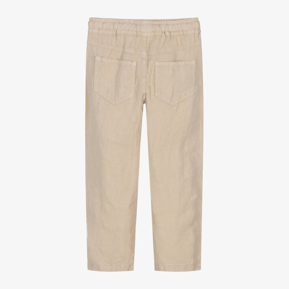 Il Gufo-Boys Beige Linen Trousers | Childrensalon Outlet