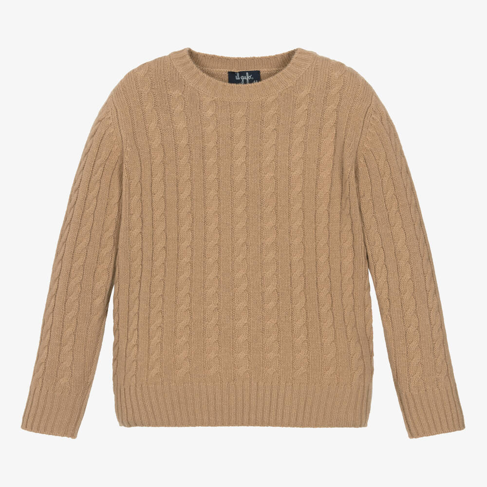Il Gufo - Boys Beige Merino Wool Sweater | Childrensalon
