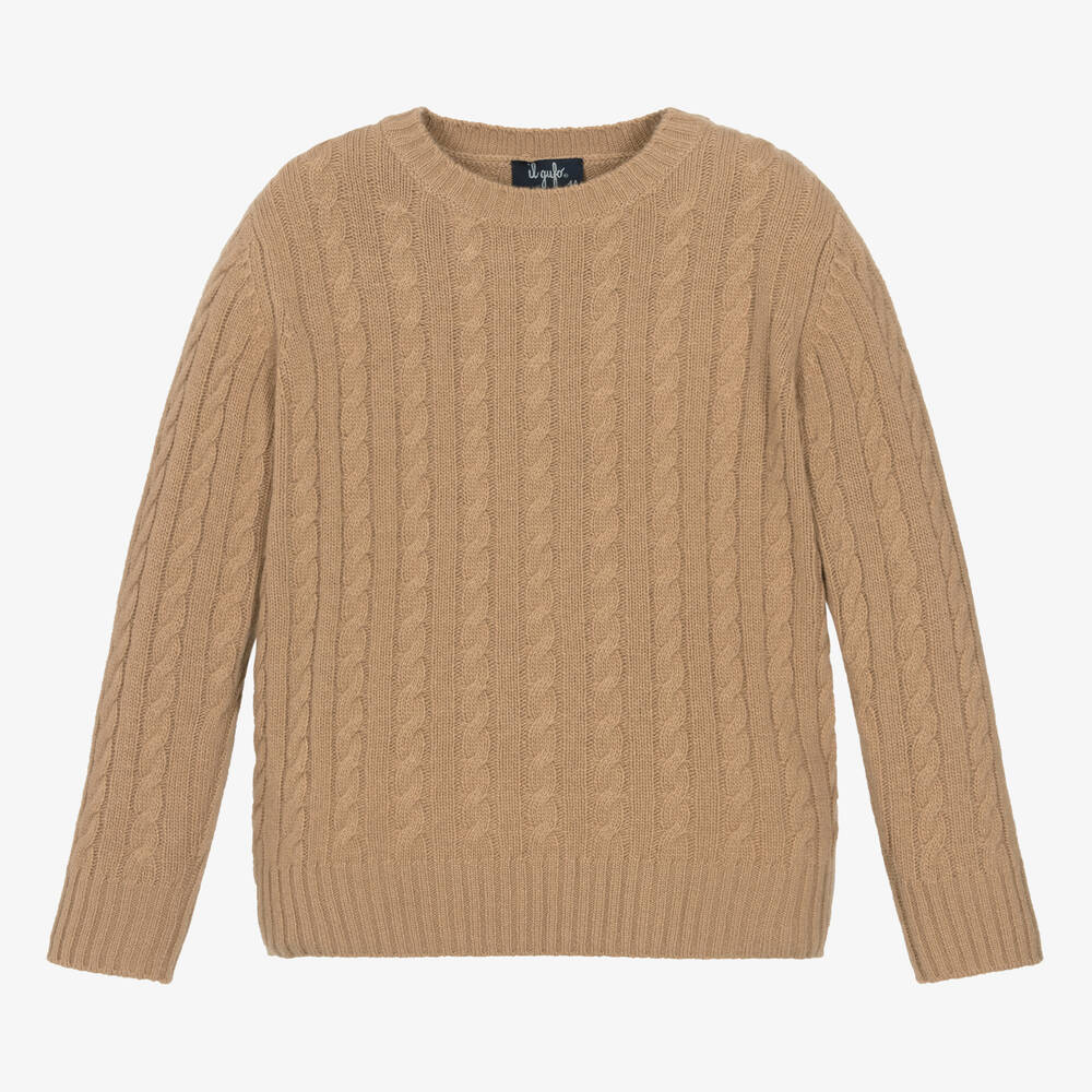 Il Gufo - Pull beige en laine mérinos pour garçon | Childrensalon