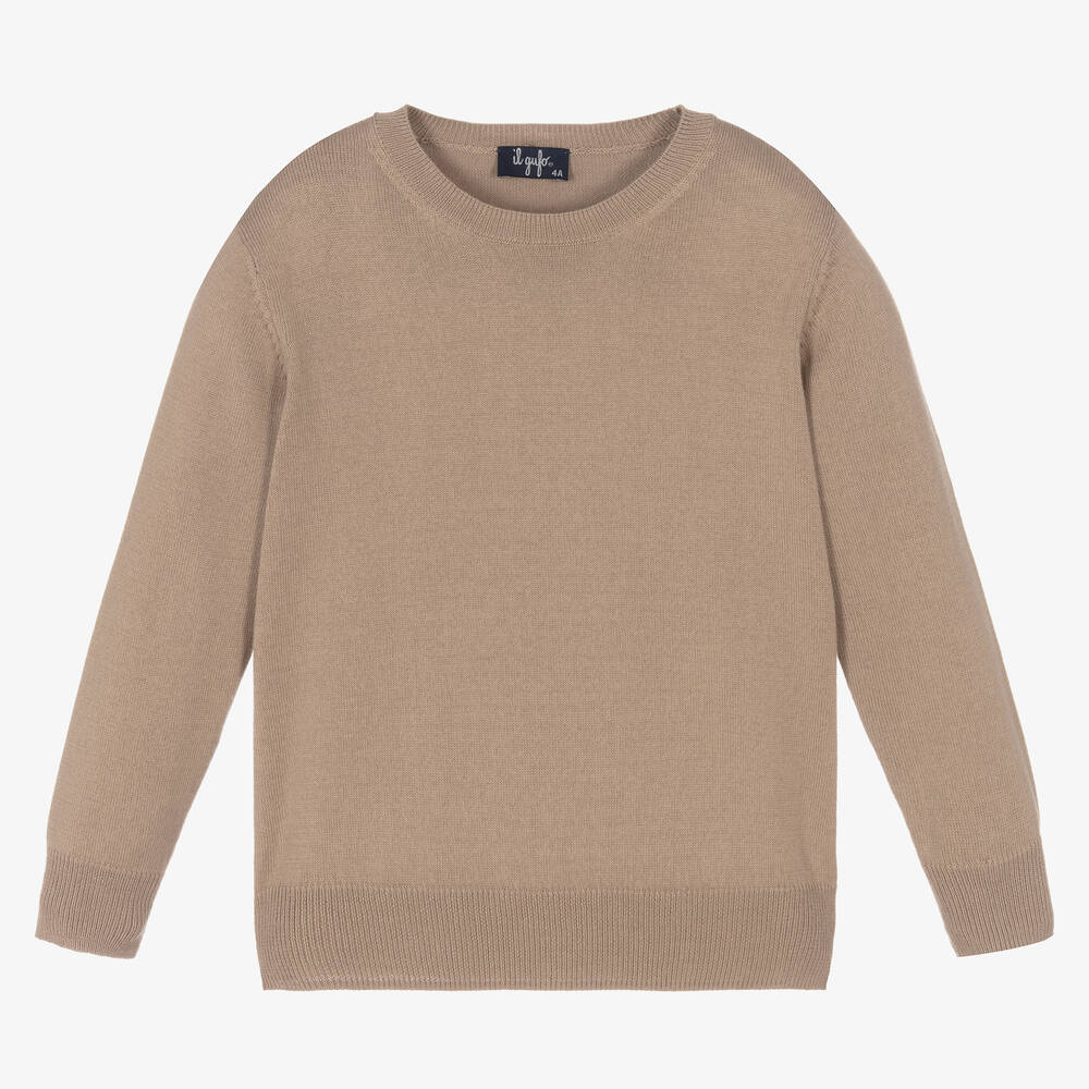 Il Gufo - Pull beige en coton bio garçon | Childrensalon