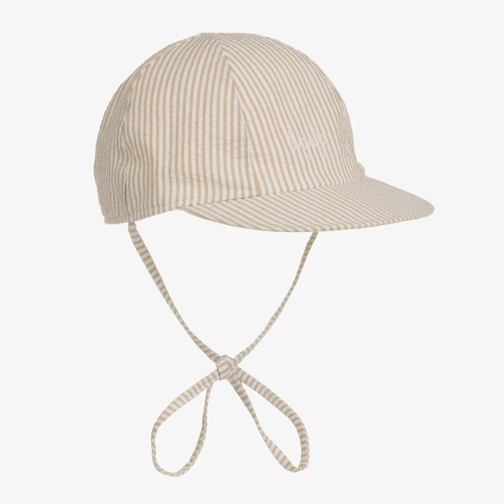 Il Gufo - Beige gestreiftes Baumwoll-Cap (J) | Childrensalon