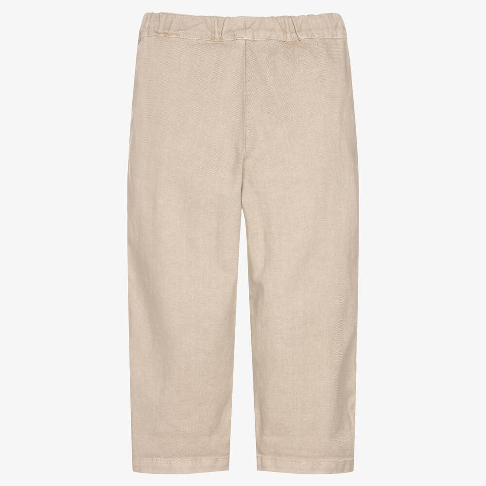 Il Gufo-بنطلون مزيج قطن وكتان لون بيج للأولاد | Childrensalon Outlet