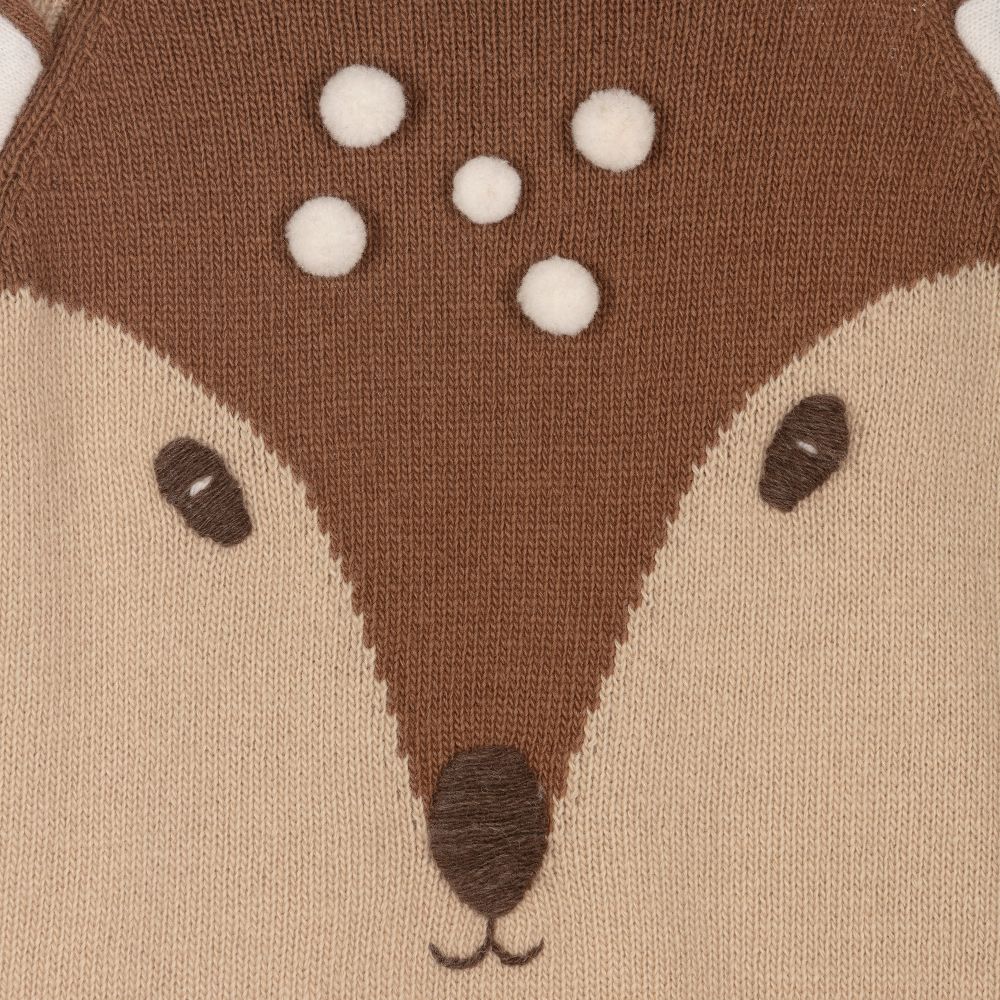 Il Gufo-Boys Beige Wool Deer Sweater | Childrensalon Outlet