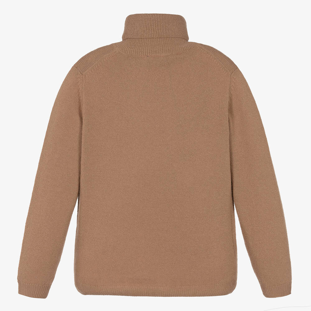 Il Gufo-بلوفر بياقة عالية صوف محبوك لون بيج للأولاد | Childrensalon Outlet