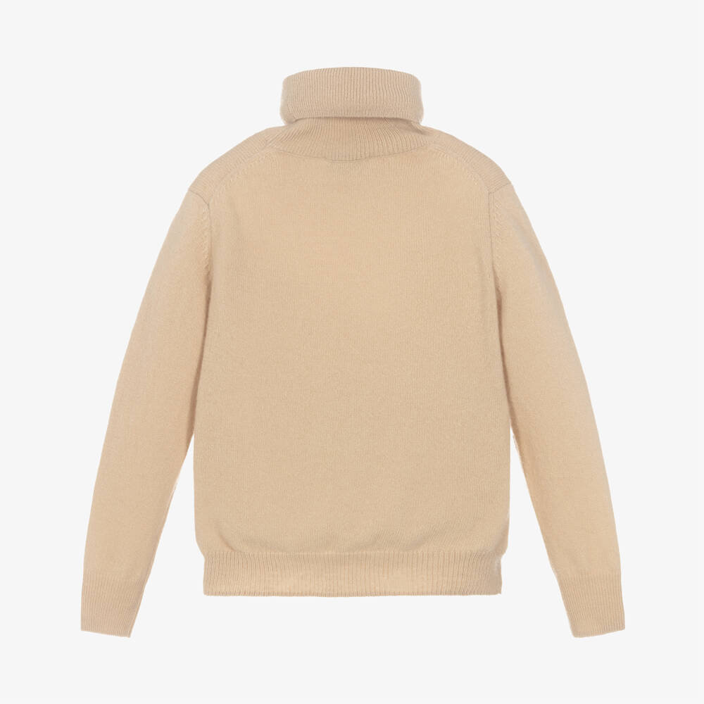 Il Gufo-Boys Beige Wool Roll Neck Sweater | Childrensalon Outlet